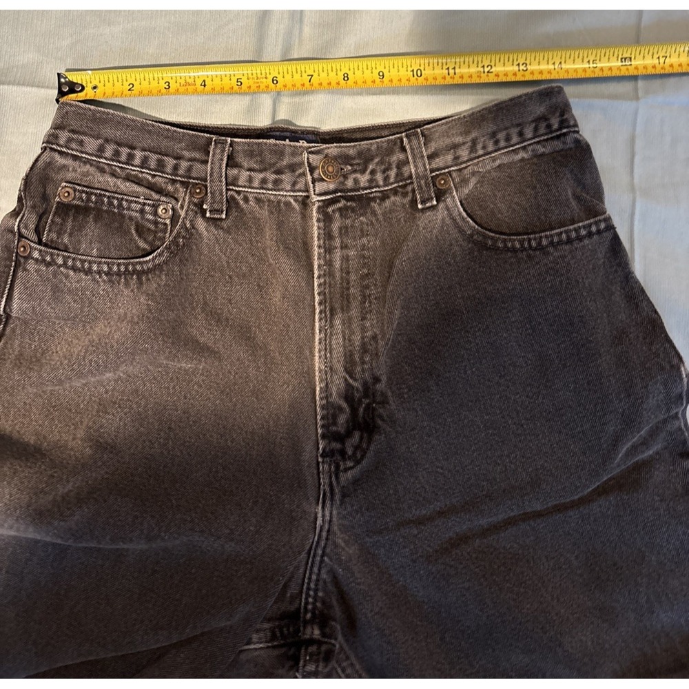 Vintage Gap Classic Fit High Waisted Jeans 12 Long Made in USA Faded Black Denim - Picture 10 of 11